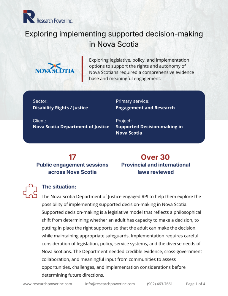 Read more about the article Exploring implementing supported decision-making  in Nova Scotia